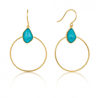Earrings Mineral Glow Turquoise Front