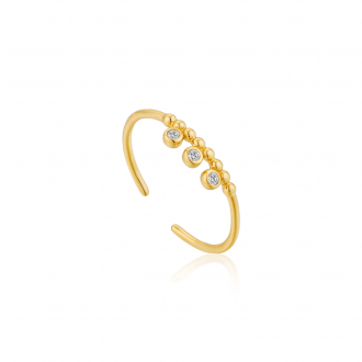 Gold Shimmer Triple Stud Adjustable Ring