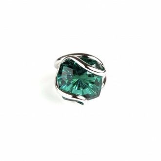 Adjustable Ring Big Mystic Emerald