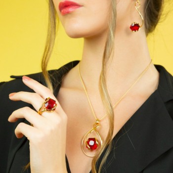 Collier Big Mystic Red