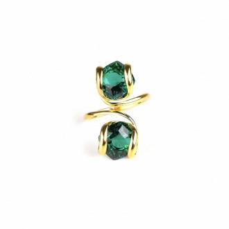 Ajustable Ring Mystic Duo Emerald