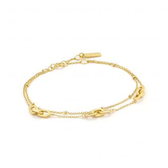 Gold Links Double Bracelet