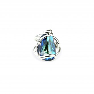 Adjustable Ring Elegant Bermuda Blue