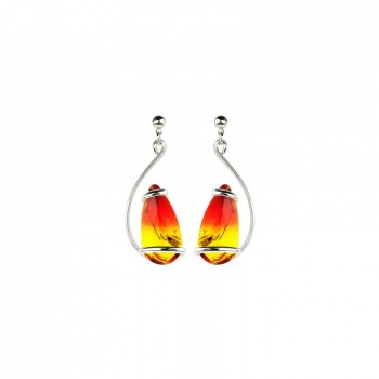 Earrings Elegant Fire Opal