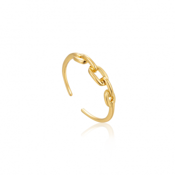 Gold Links Adjustable Ring