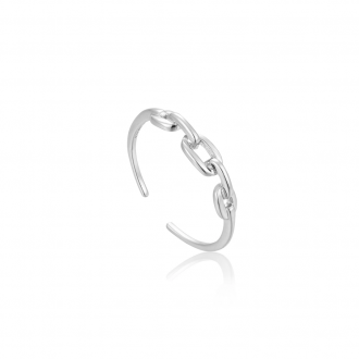 Silver Links Adjustable Ring
