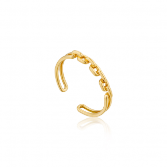 Gold Links Double Adjustable Ring