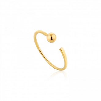 Gold Orbit Flat Adjustable Ring