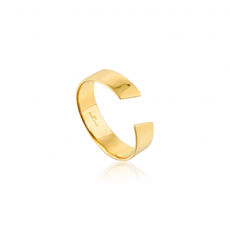 Gold Geometry Wide Adjustable Ring