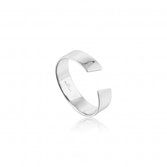 Silver Geometry Wide Adjustable Ring