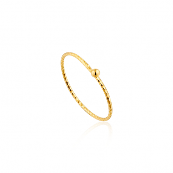 Gold Texture Small Bag Ring