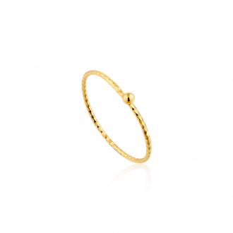 Gold Texture Small Bag Ring