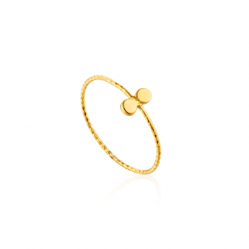 Gold Texture Double Disc Ring