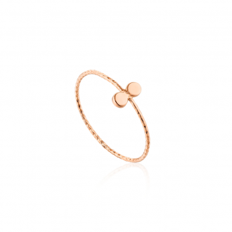 Rose Gold Texture Double Disc Ring