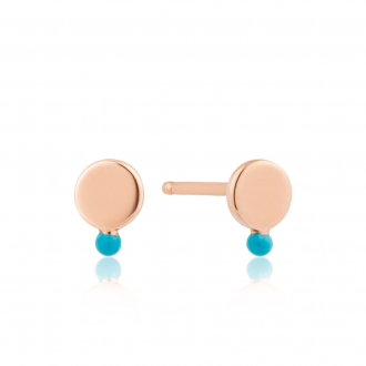 Rose Gold Dotted Disc Stud Earring