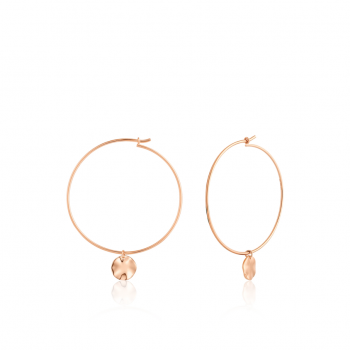 Rose Gold Ripple Hoop Earrings