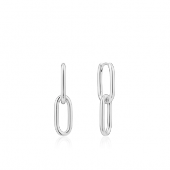 Silver Cable Link Earrings