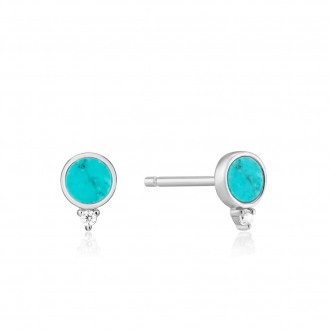 Silver Turquoise Stud Earrings