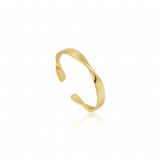 Gold Helix Thin Adjustable Ring