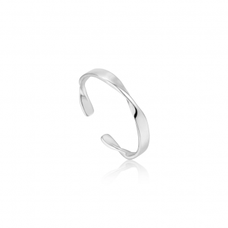 Silver Helix Thin Adjustable Ring