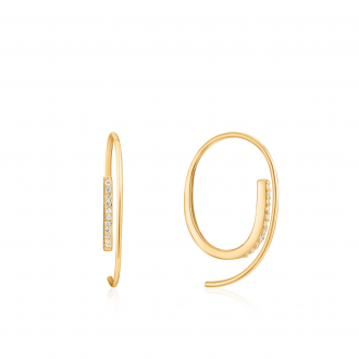 Gold Twist Through Sparkle Earrings