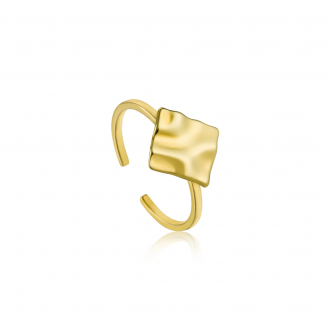 Gold Crush Square Adjustable Ring