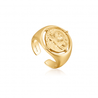 Gold Seljuks Signet Adjustable Ring