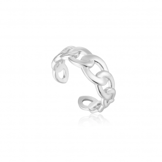 Gold Curb Chain Adjustable Ring