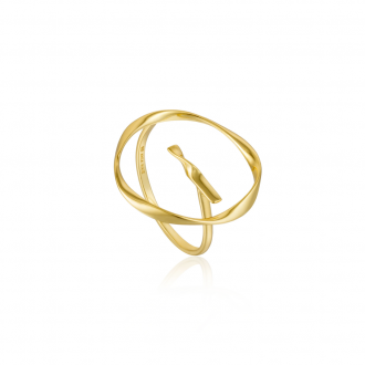 Gold Twist Circle Adjustable Ring