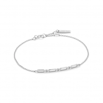 Silver Modern Solid Bar Bracelet
