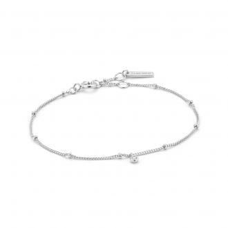 Silver Shimmer Single Stud Bracelet