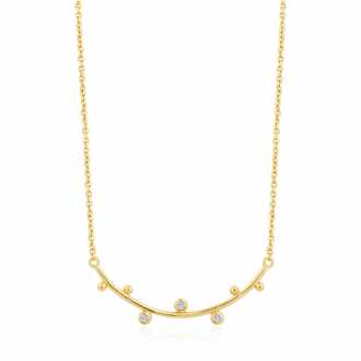 Gold Shimmer Single Stud Necklace