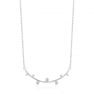 Silver Shimmer Single Stud Necklace