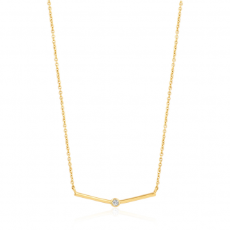 Gold Shimmer Single Stud Necklace
