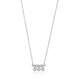 Silver Shimmer Triple Stud Necklace