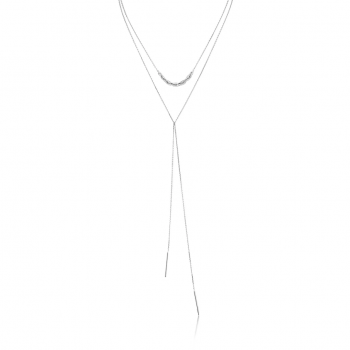 Silver Helix Lariat Necklace
