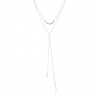 Silver Helix Lariat Necklace