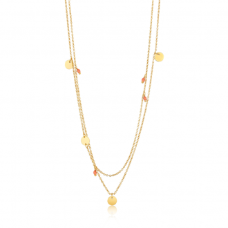 Gold Dotted Double Necklace