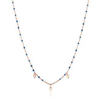 Rose Gold Dotted Triple Raindrop Necklace