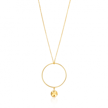 Gold Ripple Circle Necklace