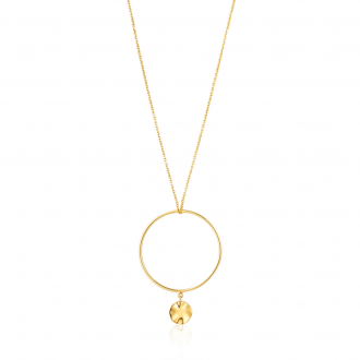 Gold Ripple Circle Necklace