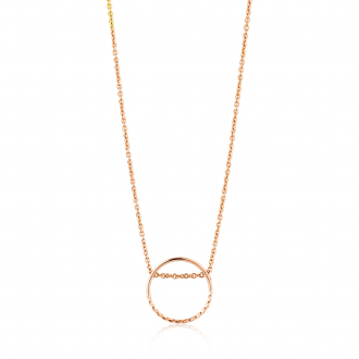 Rose Gold Twist Chain Circle Necklace