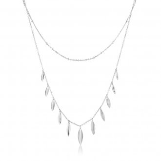 Silver Leaf Double Necklace