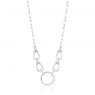 Silver Horseshoe Link Necklace