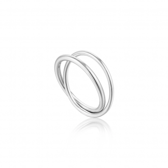 Silver Modern Double Wrap Ring