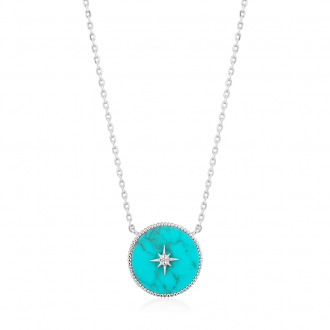 Silver Turquoise Emblem Necklace