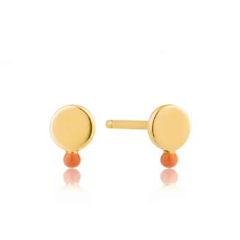 Brincos Dotted Disc Stud
