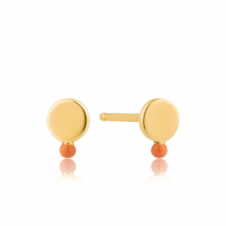 Brincos Dotted Disc Stud