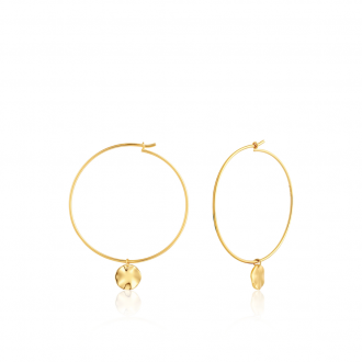 Gold Ripple Hoop Earrings