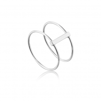 Silver Modern Double Ring